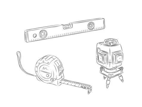 Measurable tools white Stock Illustration