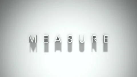 Measure 3D title animation with shadows on a white background Stock Footage 297387371