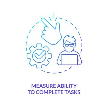 Measure ability to complete tasks blue gradient concept icon Stock Illustration
