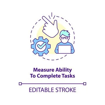 Measure ability to complete tasks concept icon Stock Illustration