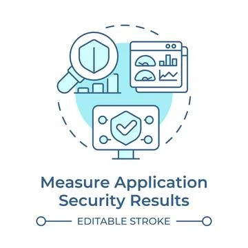 Measure application security results soft blue concept icon Stock Illustration