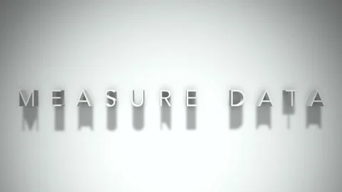 Measure data 3D title animation with shadows on a white background Stock Footage 298002549