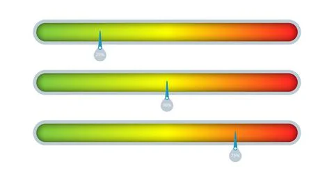 Measure the level with a green red gradient and a percentage arrow on the sid Illustrazione stock