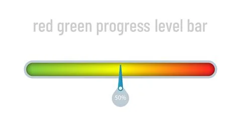 Measure the level with a green red gradient and a percentage arrow on the sid Illustrazione stock