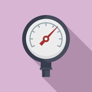Measure manometer icon flat . Gas pressure Stock Illustration
