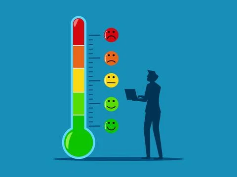 Measure the mood of the customer Illustrazione stock