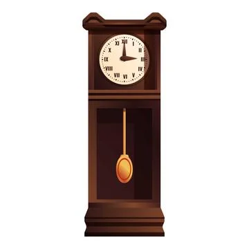 Measure pendulum clock icon, cartoon style Stock Illustration