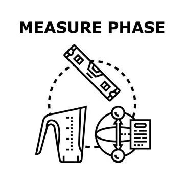 Measure phase concept defining process parameters Stock Illustration