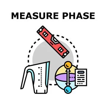 Measure phase concept defining process parameters Stock Illustration