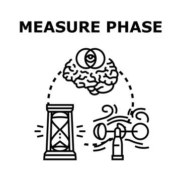 Measure phase concept illustrating data collection and analysis Stock Illustration