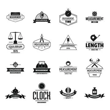 Measure precision logo icons set, simple style Stock Illustration