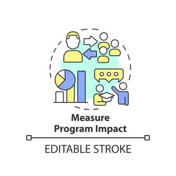 Measure program impact concept icon Stock Illustration