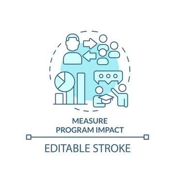Measure program impact turquoise concept icon Stock Illustration