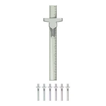 Measure ruler builder cartoon vector graphic Stock Illustration