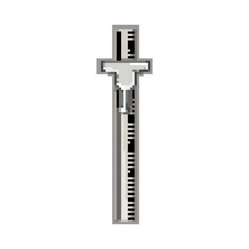 Measure ruler builder pixel art vector illustration Stock Illustration