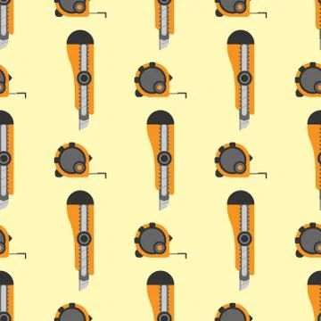 Measure tape seamless pattern for labor day centimeter background construction Stock Illustration