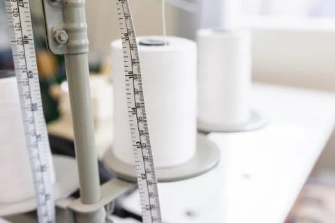 Measure tape thread roll Stock Photos