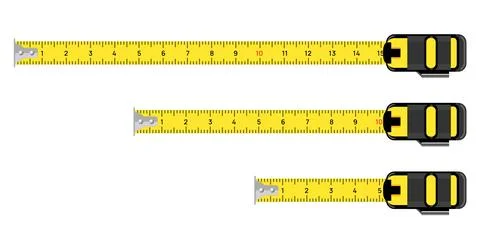 Measure tape vector meter isolated scale. Yellow ruler measure tape centimeter Ilustração Stock