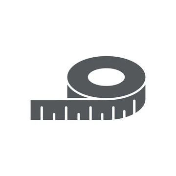 Measure vector tape length ruler icon. Centimeter symbol tape measure flat tool Stock Illustration