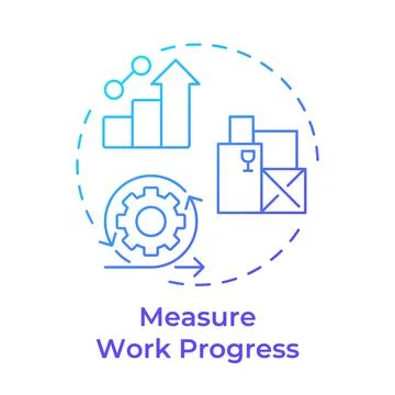 Measure work progress blue gradient concept icon 스톡 일러스트