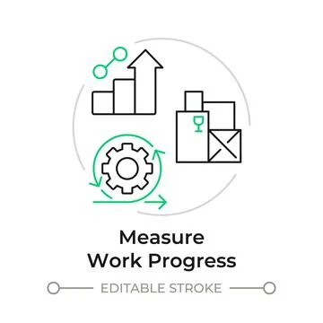 Measure work progress duotone line art concept icon 스톡 일러스트