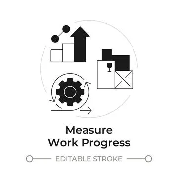 Measure work progress modern flat line concept icon Stock Illustration