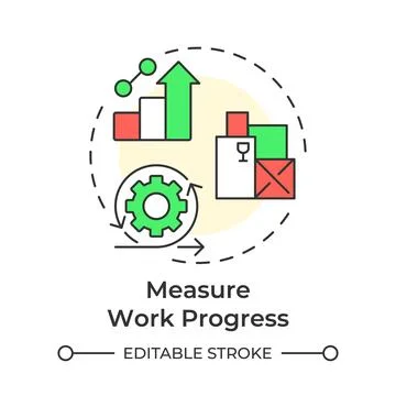 Measure work progress multi color concept icon Stock Illustration