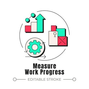 Measure work progress neubrutalism concept icon Stock Illustration