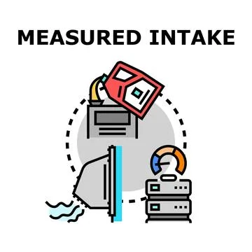 Measured intake process calculating data flow Stock Illustration