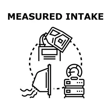 Measured intake process calculating data flow Stock Illustration