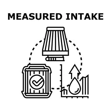 Measured intake system improving engine performance concept Stock Illustration