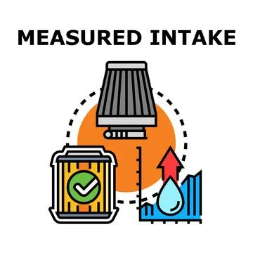 Measured intake system improving engine performance concept Stock Illustration