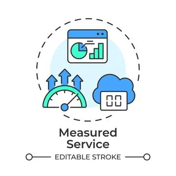 Measured service flat linear concept icon Stock Illustration