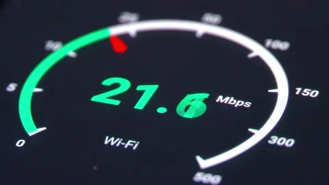 Measurement of 4G internet speed using a high-tech smartphone Stock Footage 170434378