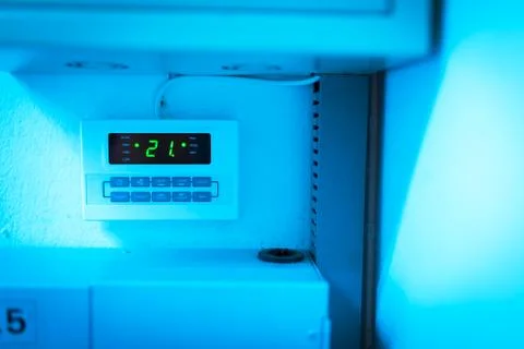 Measurement Air conditioner in power source room Stock Photos