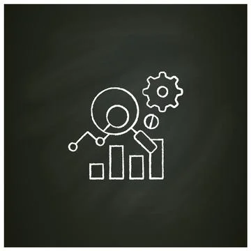 Measurement analytics chalk icon Stock Illustration
