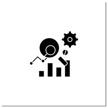 Measurement analytics glyph icon 스톡 일러스트