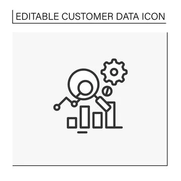 Measurement analytics line icon Stock Illustration