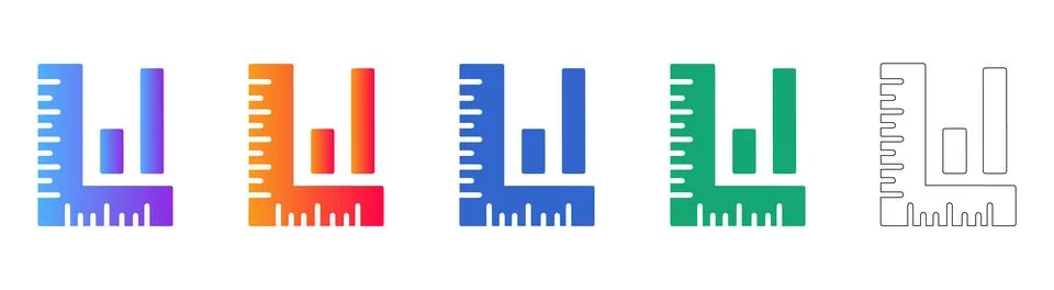 Measurement and Data Analytics Icon Set Stock Illustration