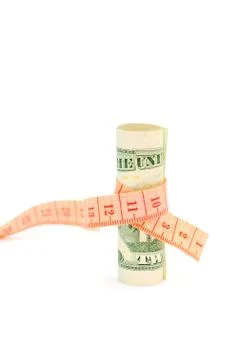 Measurement of a banknote Foto stock