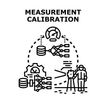 Measurement calibration process with data analysis and quality control Stock Illustration