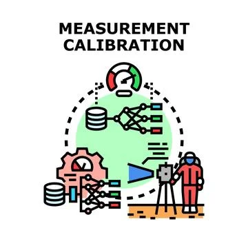 Measurement calibration process with data analysis and quality control Stock Illustration