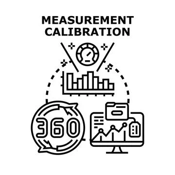 Measurement calibration process managing data and accuracy Stock Illustration