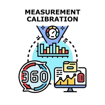 Measurement calibration process managing data and accuracy Stock Illustration