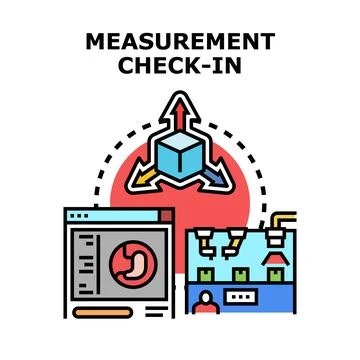 Measurement check in concept vector icon illustration Stock Illustration