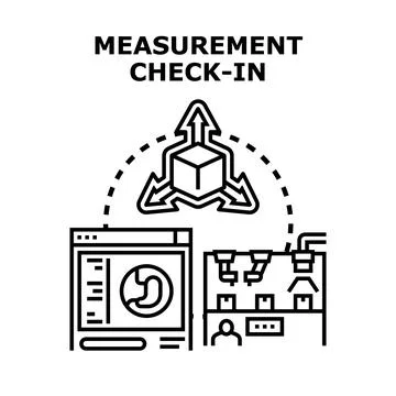 Measurement check in concept vector icon illustration Stock Illustration