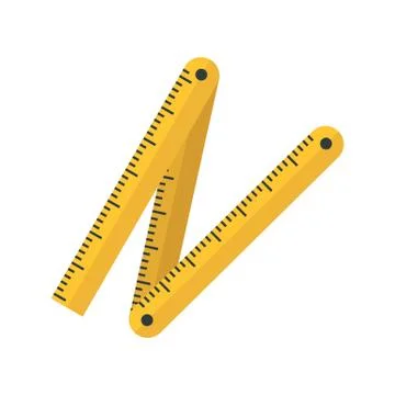 Measurement construct ruler icon, flat style Stock Illustration