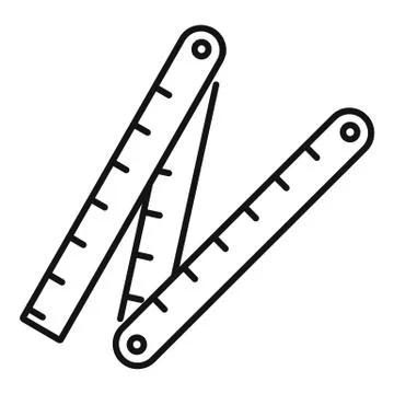 Measurement construct ruler icon, outline style Stock Illustration