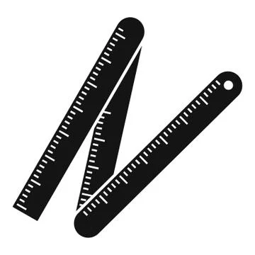 Measurement construct ruler icon, simple style Stock Illustration