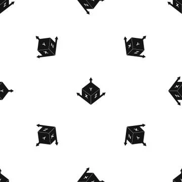 Measurement cube square pattern seamless black Stock Illustration